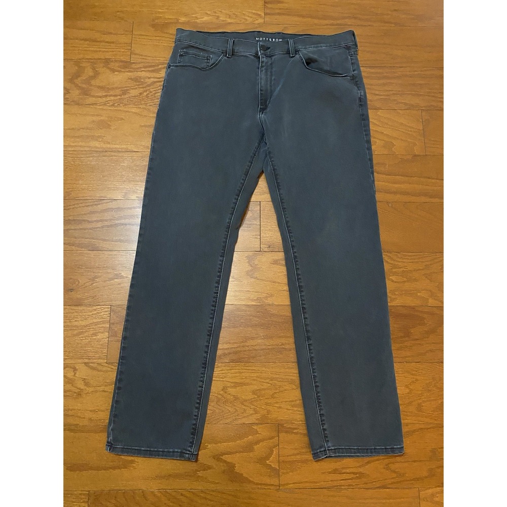 Mott & Bow Jeans Mens 38x32 Slim Black Faded Denim Stretch Dark Wash Pants
